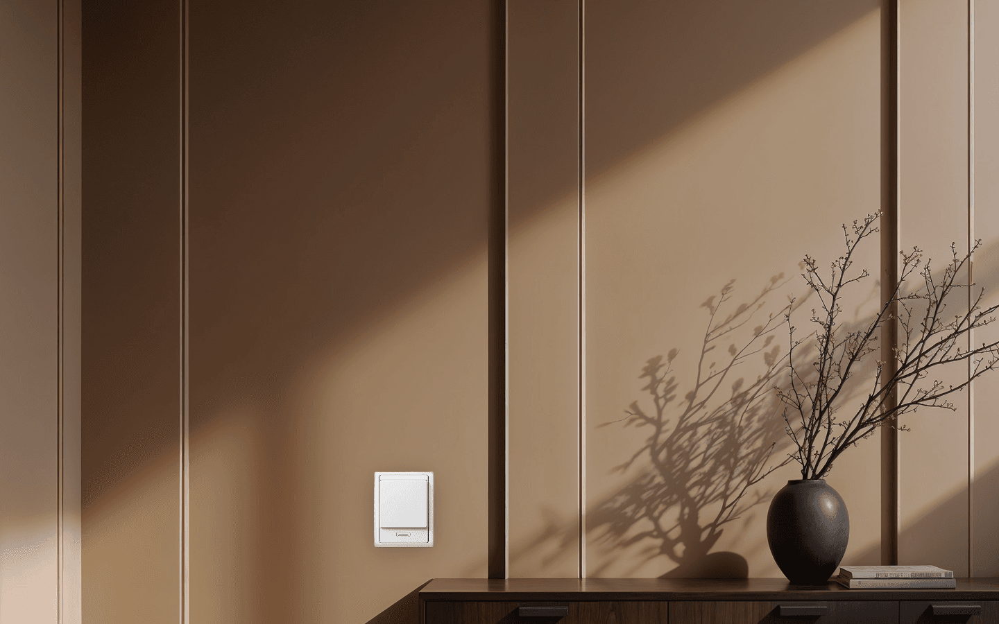 A warm, panelled interior lit by afternoon sun