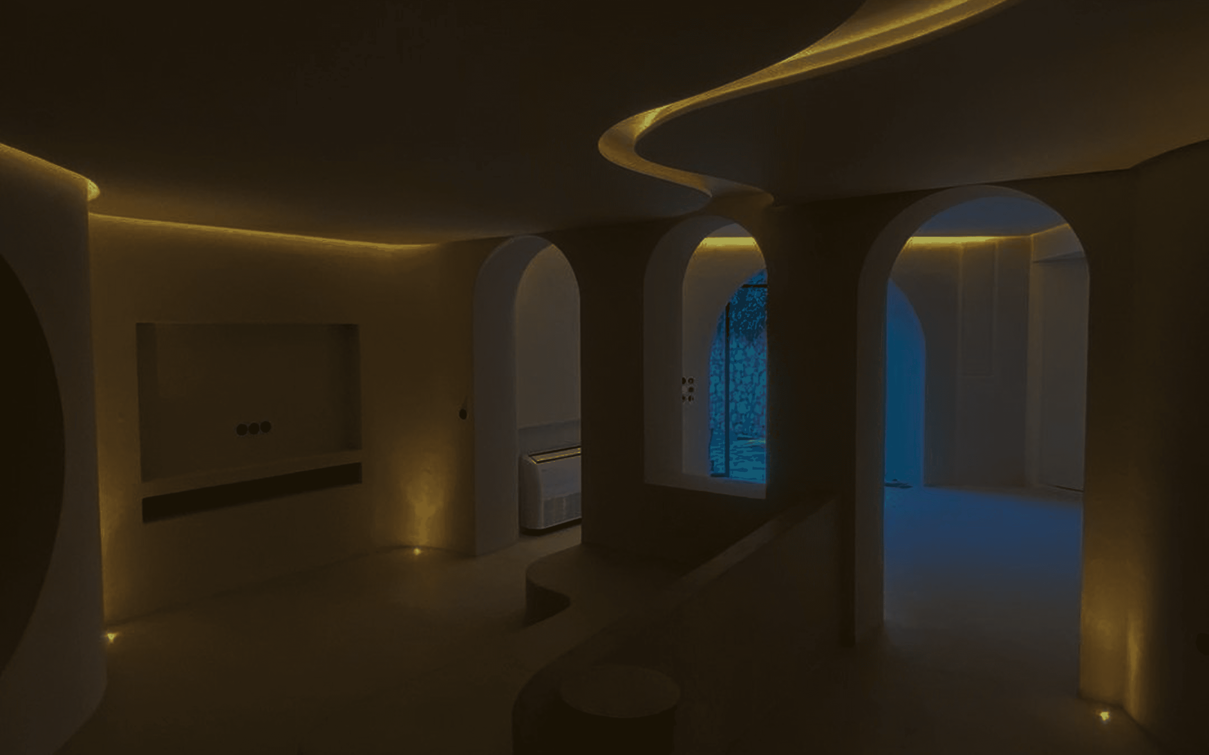 Smarter energy consumption background showing modern room with arches