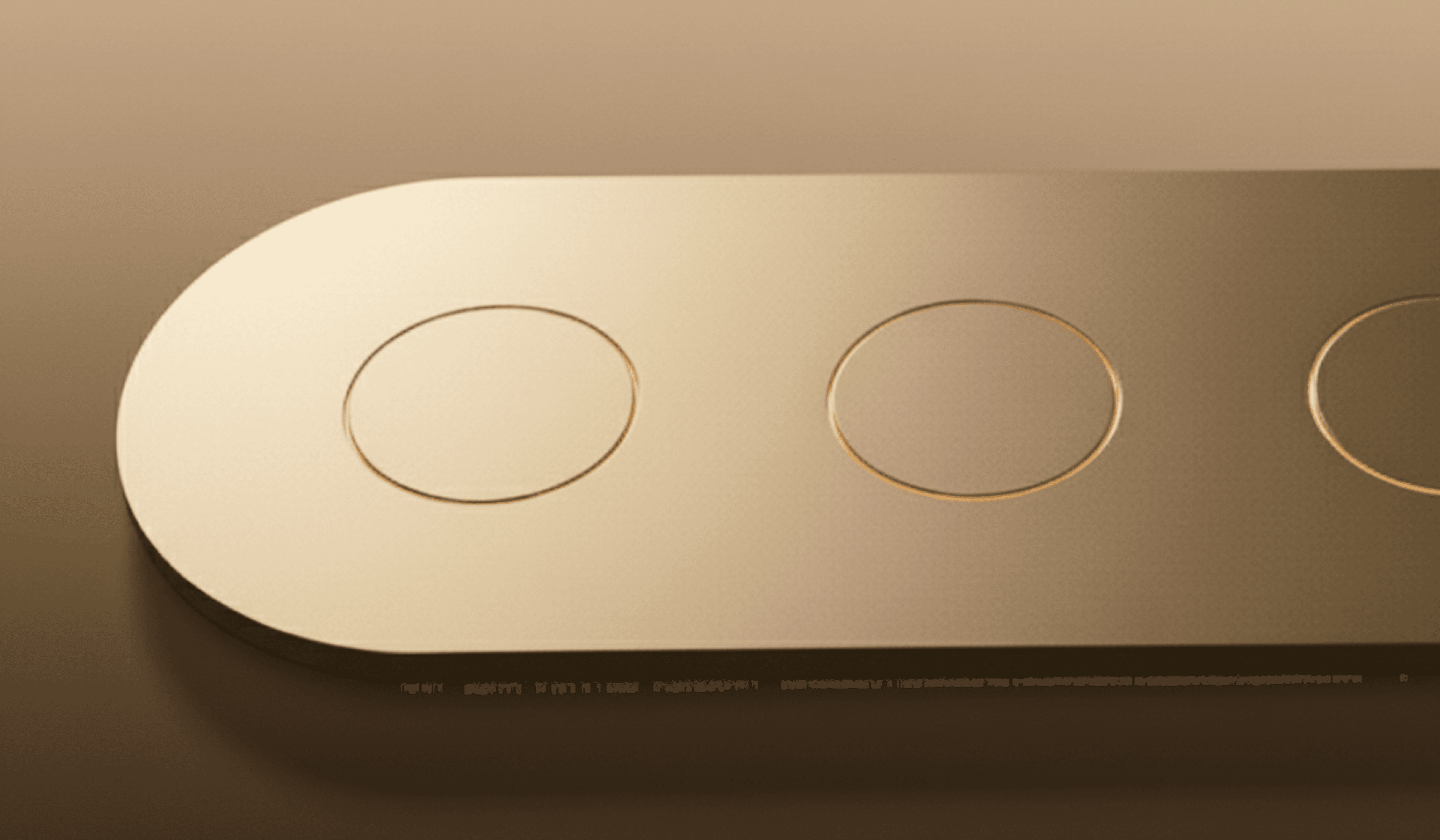Smart UFO switch panel in gold finish